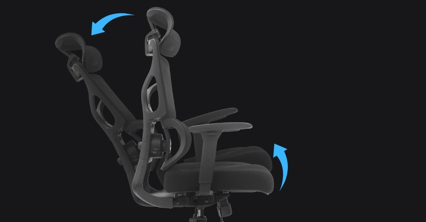 Mechanizm synchroniczny odchylania w fotelu ERGONAUT BIONIC